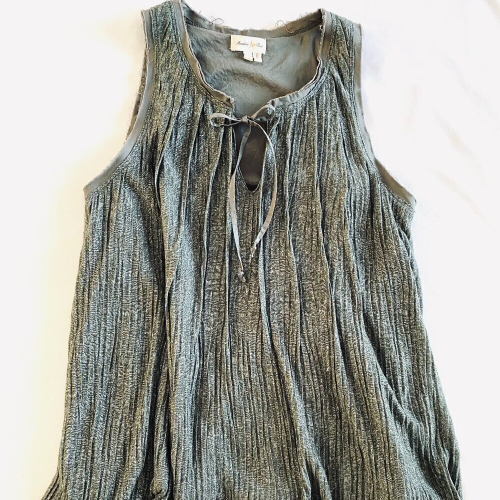 Swing halter top Small green boho crinkle festival - Picture 2 of 10